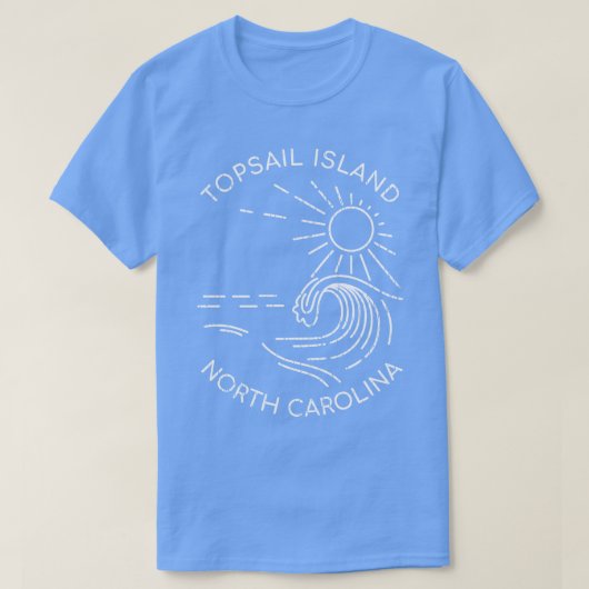 Topsail Island North Carolina zonneschijn en golve T-shirt (Design voorkant)