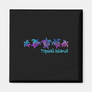 Topsail Island strand ontwerp tribale schildpad ca Magneet