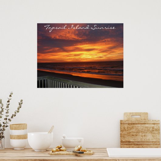 Topsail Island Sunrise Poster (Keuken)