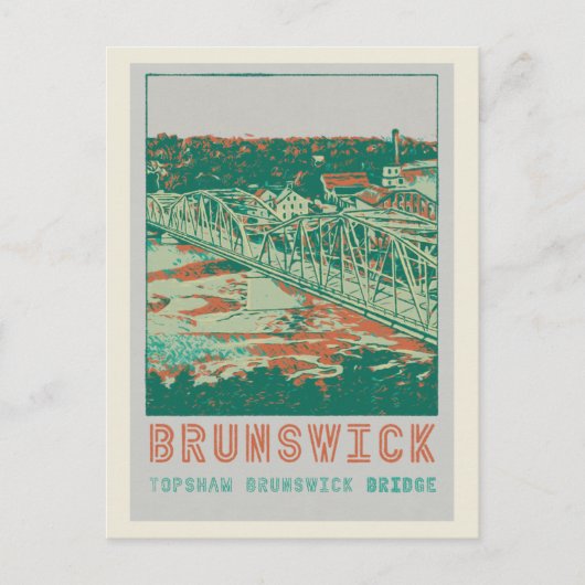 Topshaw Brunswick Bridge Maine USA Briefkaart (Voorkant)