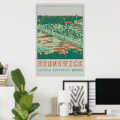 Topshaw Brunswick Bridge Maine USA Poster (Thuiskantoor)