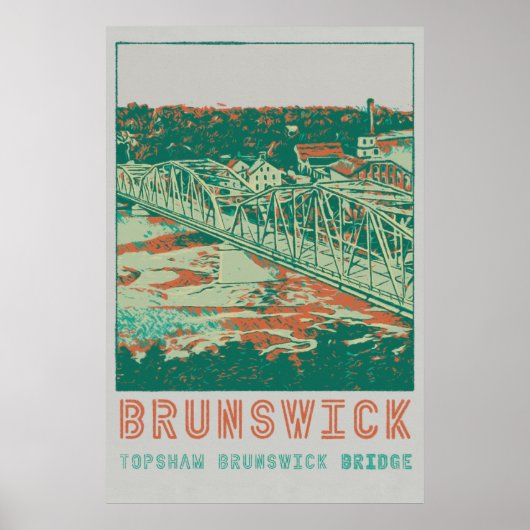 Topshaw Brunswick Bridge Maine USA Poster (Voorkant)