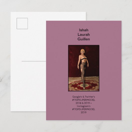 #TOPSUPERMODEL Ishah Laurah Uitnodiging Briefkaart (Voorkant / Achterkant)