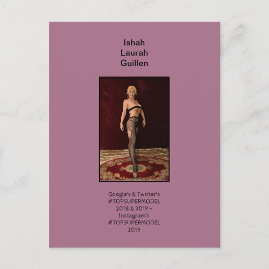 #TOPSUPERMODEL Ishah Laurah Uitnodiging Briefkaart (Voorkant)