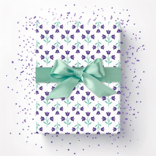 Topsy Tulip in Purple and Teal Cadeaupapier