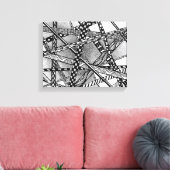 Topsy Turvy Entwin Black en White Lines Canvas (Insitu (Woonkamer))