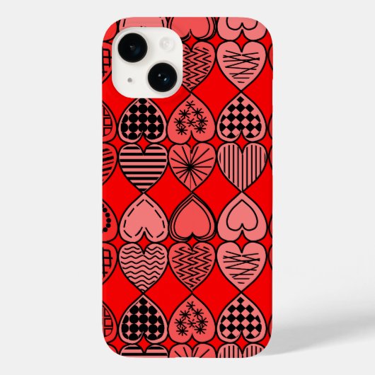 Topsy Turvy Hearts Case-Mate iPhone Case (Achterkant)