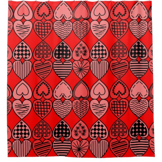 Topsy Turvy Hearts Douchegordijn (Voorkant)