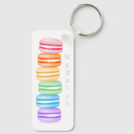 topsy turvy regenboogmacarons meisjesnaam sleutelhanger