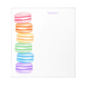 Topsy turvy stack van regenboog macarons notitieblok (Voorkant)