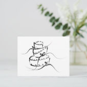 Topsy Turvy Trouwtaart Briefkaart (Staand voorkant)