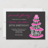 Topsy Turvy Zebra Cake Birthday-uitnodiging Kaart (Voorkant)