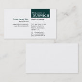 TopTag Universiteit - Donkergroen Visitekaartje (Voorkant / Achterkant)