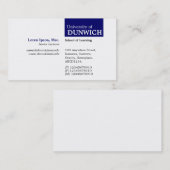 TopTag University - Diepe marine Visitekaartje (Voorkant / Achterkant)