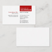 TopTag University - Ruby Red Visitekaartje (Voorkant / Achterkant)