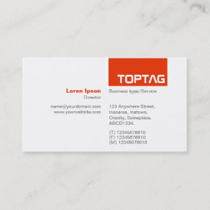 TopTag v2 - Brick Red Visitekaartje