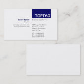 TopTag v2 - Diepe marine Visitekaartje (Voorkant / Achterkant)