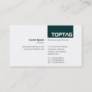 TopTag v2 - Donkergroen Visitekaartje