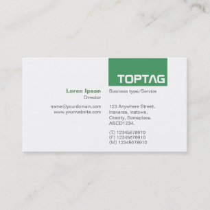 TopTag v2 - legergroen Visitekaartje