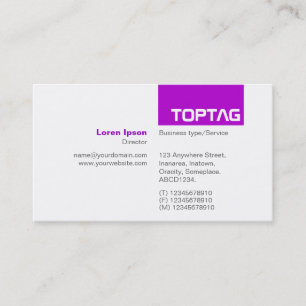 TopTag v2 - Paars Visitekaartje