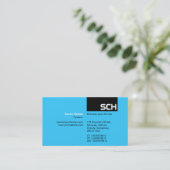 TopTag - Zwart met Blauw 33CCFF Visitekaartje (Staand voorkant)