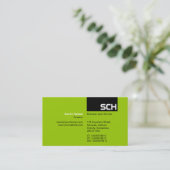 TopTag - Zwart met Martian Green Visitekaartje (Staand voorkant)