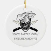 Toque van de chef-kok keramisch ornament (Achterkant)