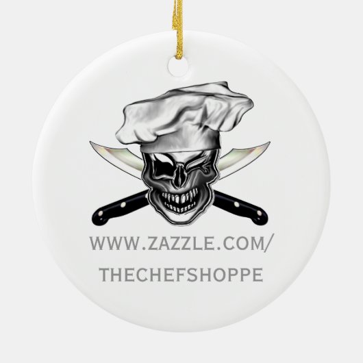 Toque van de chef-kok keramisch ornament (Achterkant)