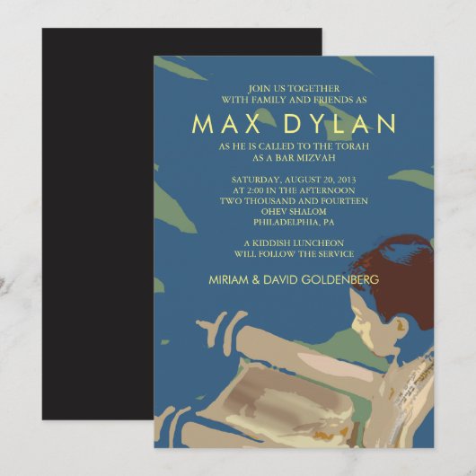 TORAH Bar Mitswa Uitnodiging2 Kaart (Voorkant / Achterkant)