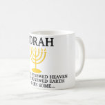 Torah Forever en Menorah Koffiemok<br><div class="desc">Torah Forever en Menorah mok - Tot de vernieuwde hemel en de vernieuwde aarde en dan... </div>