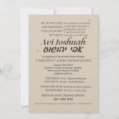 Torah Parshah Quote Hebrew Bar Mitzvah Uitnodiging (Achterkant)