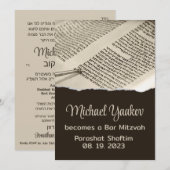 Torah Parshah Quote Hebrew Bar Mitzvah Uitnodiging (Voorkant / Achterkant)