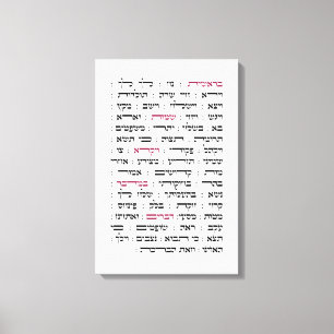 Torah Parshiot Parshas Weekly Readings in het Hebr Canvas Afdruk