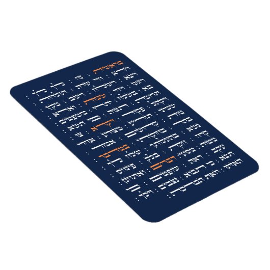 Torah Parshiot Parshas Weekly Readings in het Hebr Magneet (Rechterzijde)