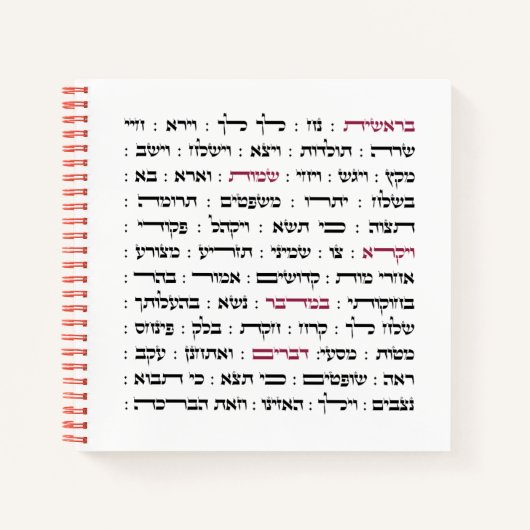 Torah Parshiot Parshas Weekly Readings in het Hebr Notitieboek (Voorkant)