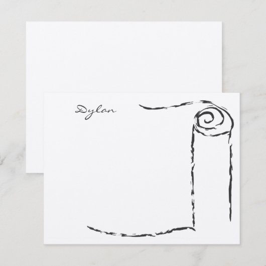 Torah Scroll Bar Mitzvah bedankt Notitiekaartje (Voorkant / Achterkant)