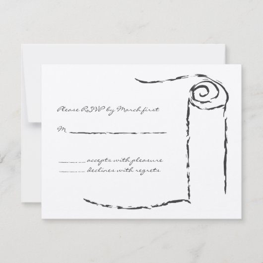 Torah Scroll Bar Mitzvah RSVP Kaartje (Voorkant)