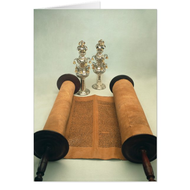 Torah scroll met Silver Crown finals (Voorkant)