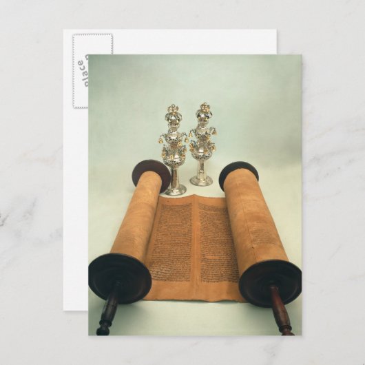 Torah scroll met Silver Crown finals Briefkaart (Voorkant / Achterkant)