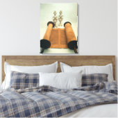 Torah scroll met Silver Crown finals Canvas Afdruk (Insitu (Slaapkamer))