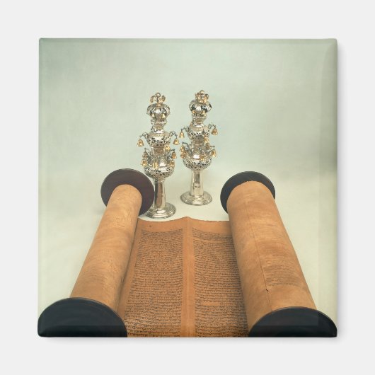 Torah scroll met Silver Crown finals Magneet (Voorkant)