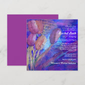 Torah & Tulips Bat Mitzvah Uitnodiging (Voorkant / Achterkant)