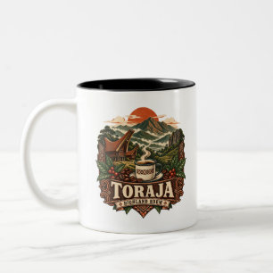 Toraja Hoogland Brouwsel Vintage Indonesische Koff Tweekleurige Koffiemok