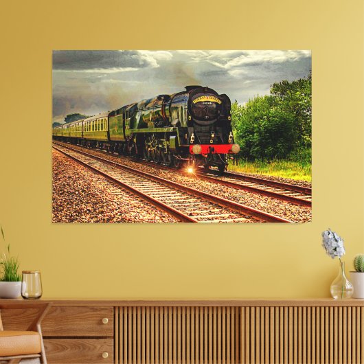 Torbay Express stoomtreinmotor 60" x 40" GROOT Canvas Afdruk (Insitu (Woonkamer))