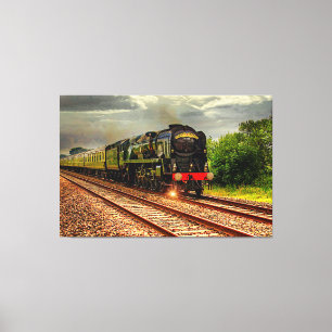 Torbay Express stoomtreinmotor 60" x 40" GROOT Canvas Afdruk