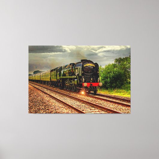 Torbay Express stoomtreinmotor 60" x 40" GROOT Canvas Afdruk (Voorkant)