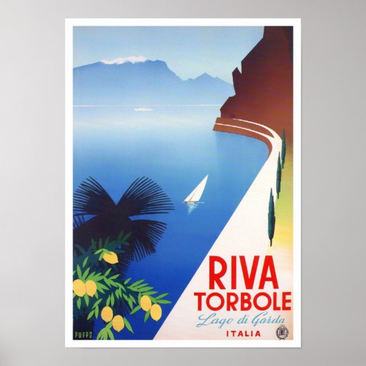Torbole Garda Lake Italy vintage travel Poster (Voorkant)
