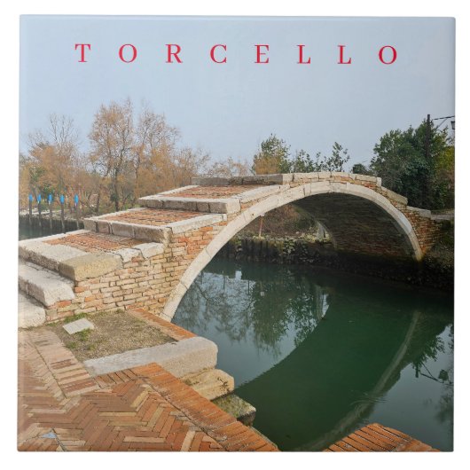 Torcello Devil's Bridge uitzicht keramische tegel Tegeltje (Voorkant)