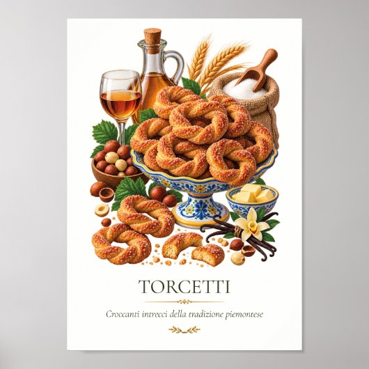 Torcetti – Klassiek Italiaans dessert Poster (Voorkant)