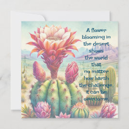 Torch Cactus Flower & Quote Kaart